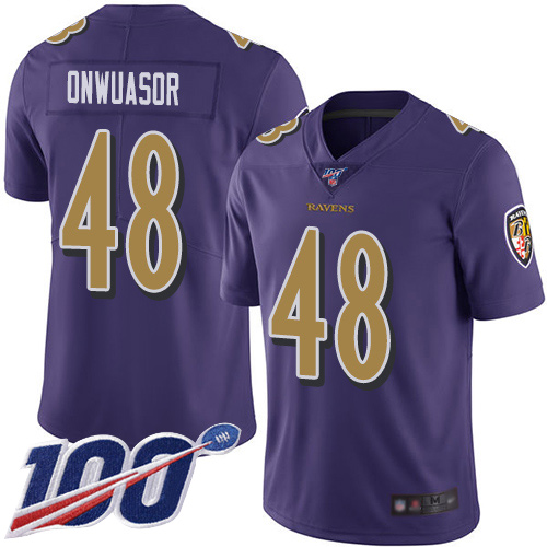 Baltimore Ravens Limited Purple Men Patrick Onwuasor Jersey NFL Football 48 100th Season Rush Vapor Untouchable